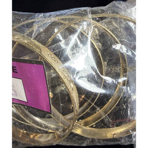 Gold Z Micron Finish Bangle Bracelets Set of 4 Size 5 India NOS 7.5in
